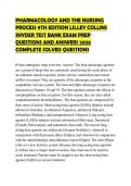 PHARMACOLOGY AND THE NURSING PROCESS 9TH EDITION LILLEY COLLINS SNYDER TEST BANK EXAM PREP QUESTIONS AND ANSWERS 2026 COMPLETE SOLVED QUESTIONS