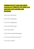 PHARMACOLOGY CLEAR AND SIMPLE 9781719644747 COMPLETE TEST BANK 2026 QUESTIONS WITH ANSWERS AND RATIONALS