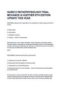 NUR612 PATHOPHYSIOLOGY FINAL  MCCANCE & HUETHER 8TH EDITION  UPDATE THIS YEAR 