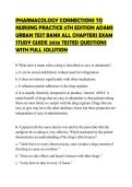 PHARMACOLOGY CONNECTIONS TO NURSING PRACTICE 5TH EDITION ADAMS URBAN TEST BANK ALL CHAPTERS EXAM STUDY GUIDE 2026 TESTED QUESTIONS WITH FULL SOLUTION