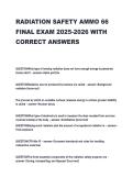 RADIATION SAFETY AMMO 66  FINAL EXAM 2025-2026 WITH  CORRECT ANSWERS 