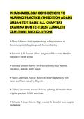 PHARMACOLOGY CONNECTIONS TO NURSING PRACTICE 5TH EDITION ADAMS URBAN TEST BANK ALL CHAPTERS EXAMINATION TEST 2026 COMPLETE QUESTIONS AND SOLUTIONS
