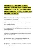 PHARMACOLOGY CONNECTIONS TO NURSING PRACTICE 5TH EDITION ADAMS URBAN TEST BANK ALL CHAPTERS FINAL EXAM PAPER 2026 EXAM QUESTIONS AND ANSWERS GRADED A&plus;