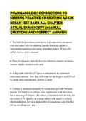 PHARMACOLOGY CONNECTIONS TO NURSING PRACTICE 5TH EDITION ADAMS URBAN TEST BANK ALL CHAPTERS ACTUAL EXAM SCRIPT 2026 FULL QUESTIONS AND CORRECT ANSWERS