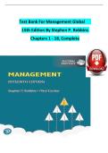 Management &ndash; Stephen P&period; Robbins&comma; Global Edition&comma; 15th Edition &lpar;Verified Test Bank&comma; Chapters 1&ndash;18&comma; Complete & Updated 2022&ndash;2023 PDF Study Resource&rpar;