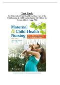 Test Bank for Maternal and Child Health Nursing Care of the Childbearing and Childrearing Family 8th Edition by Pillitteri