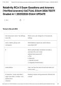 Relativity RCA &vert;&vert; Exam Questions and Answers &lpar;Verified Answers&rpar; &vert;&vert;ACTUAL EXAM 2026 TEST&excl;&excl; Graded A&plus; &vert; 2025&vert;2026 EXAM UPDATE
