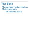 TEST BANK For Microbiology Fundamentals&colon; A Clinical Approach&comma; 4th Edition by Marjorie Kelly Cowan ISBN&colon;9781260702439 &vert; Verified Chapters 1 - 22 Updated&comma; Complete Newest Version