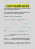 HSA 3191 Final Review Exam UPDATED  QUESTIONS AND CORRECT ANSWERS