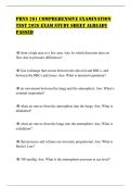 PHYS 261 COMPREHENSIVE EXAMINATION TEST 2026 EXAM STUDY SHEET ALREADY PASSED