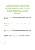 ATSSA Traffic Control Supervisor Re Certification Questions and Answers  2026&sol;2027 With 100&percnt; Complete  Solutions&period;