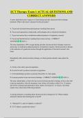 ECT Therapy Exam 1 ACTUAL QUESTIONS AND  CORRECT ANSWERS