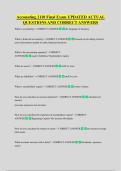 Accounting 2110 Final Exam UPDATED ACTUAL  QUESTIONS AND CORRECT ANSWERS