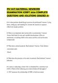 PN VATI MATERNAL NEWBORN EXAMINATION SCRIPT 2026 COMPLETE QUESTIONS AND SOLUTIONS GRADED A&plus;