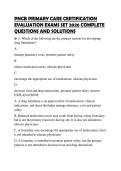 PNCB PRIMARY CARE CERTIFICATION EVALUATION EXAMS SET 2026 COMPLETE QUESTIONS AND SOLUTIONS