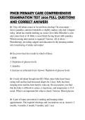 PNCB PRIMARY CARE COMPREHENSIVE EXAMINATION TEST 2026 FULL QUESTIONS AND CORRECT ANSWERS
