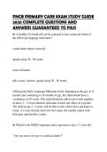 PNCB PRIMARY CARE EXAM STUDY GUIDE 2026 COMPLETE QUESTIONS AND ANSWERS GUARANTEED TO PASS
