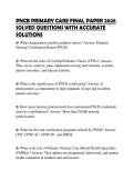 PNCB PRIMARY CARE FINAL PAPER 2026 SOLVED QUESTIONS WITH ACCURATE SOLUTIONS
