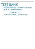 Test Bank &ndash; Understanding the Essentials of Critical Care Nursing&comma; 3rd Edition by Kathleen Perrin & Carrie MacLeod &lpar;Latest Update 2026 &vert; Complete Study Guide &vert; NCLEX Exam Prep&rpar;