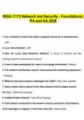 WGU C172 Network and Security Foundations &vert; OA Exam Bank &vert; 2026 Verified Q&A