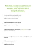 NATE Heat Pump Exam Questions and  Answers 2026&sol;2027 With 100&percnt;  Complete Solutions&period;