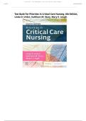 Test Bank For Priorities in Critical Care Nursing 8th Edition By Linda D&period; Urden&semi; Kathleen M&period; Stacy&semi; Mary E&period; Lough ISBN 9780323531993 Chapter 1-27 &vert; Complete Guide A&plus;