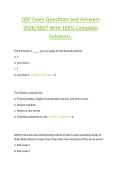 QSP Exam Questions and Answers  2026&sol;2027 With 100&percnt; Complete  Solutions&period;