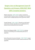 Rutgers Intro to Management Exam &num;2  Questions and Answers 2026&sol;2027 With  100&percnt; Complete Solutions&period; 