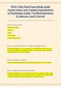 WGU C180 Final Exam Study guide &lpar;Latest 2026&sol; 2027 Update&rpar; Introduction to Psychology Guide &vert; Verified Questions & Answers &vert;100&percnt; Correct