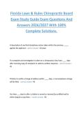 Florida Laws & Rules Chiropractic Board  Exam Study Guide Exam Questions And  Answers 2026&sol;2027 With 100&percnt;  Complete Solutions&period;