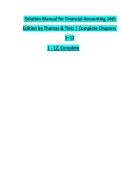 Solution Manual for Financial Accounting 14th  Edition by Thomas & Tietz &vert; Complete Chapters  1&ndash;12  1 - 12&comma; Complete 