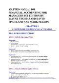 Solutions Manual for Financial Accounting for Managers 1st Edition Thomas Spiceland Nelson Complete