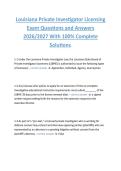 Louisiana Private Investigator Licensing  Exam Questions and Answers  2026&sol;2027 With 100&percnt; Complete  Solutions&period;