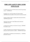 FIRE LIFE SAFETY EDUCATOR OFM EXAM QUESTIONS AND ANSWERS 2026