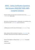MSSC - Safety Certification Questions  And Answers 2026&sol;2027 With 100&percnt;  Complete Solutions&period;