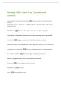 Nursing 1510&colon; Exam Prep Question and  answers 