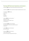 Nursing 100 final exam Questions and answers 