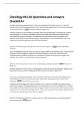 Oncology NCLEX Questions and answers  Graded A&plus; 