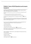 Pediatric Cancer NCLEX Questions and answers  Graded A&plus; 