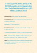 D334 Study Guide &ndash; Introduction to Cryptography &vert; Core Exam Topics&comma; Verified Questions & Answers &vert; 100&percnt; Correct &vert; Grade A &ndash; WGU &lpar;2026&ndash;2027&rpar;