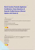 North Carolina Pesticide Applicator Certification &vert; Exam Questions & Expertly Verified Answers &lpar;Newest Update with Grade A&rpar;