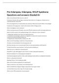 Pre-Eclampsia&comma; Eclampsia&comma; HELLP Syndrome  Questions and answers Graded A&plus; 
