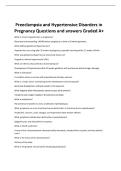 Preeclampsia and Hypertensive Disorders in  Pregnancy Questions and answers Graded A&plus;