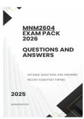 MNM2604 EXAM PACK 2026  - DETAILED QUESTIONS AND ANSWERS 