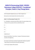 NUR2474 Pharmacology EXAM 1 REVIEW - Rasmussen College 2026&sol;2027 &vert; Foundational Principles &vert; Rated A &vert; Drug Therapy Basics