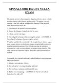 SPINAL CORD INJURY NCLEX EXAM QUESTIONS AND ANSWERS 2026