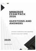 MNM2605 EXAM PACK 2026  - DETAILED QUESTIONS AND ANSWERS 