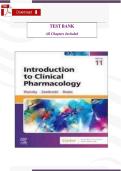 TEST BANK FOR  Introduction to Clinical Pharmacology&comma; 11th Edition by Constance G&period; Visovsky&comma; Cheryl H&period; Zambroski&comma; and Shirley M&period; Hosler ISBN&colon; 9780443113369 ALL CHAPTERS COVERED 100&percnt; WITH RATIONALES VERIFIED A&plus; GRADE ASSURED&excl;&excl;&excl;&excl;&excl;NEW LATEST UPDATE&excl;&excl;&excl;&excl;&excl;