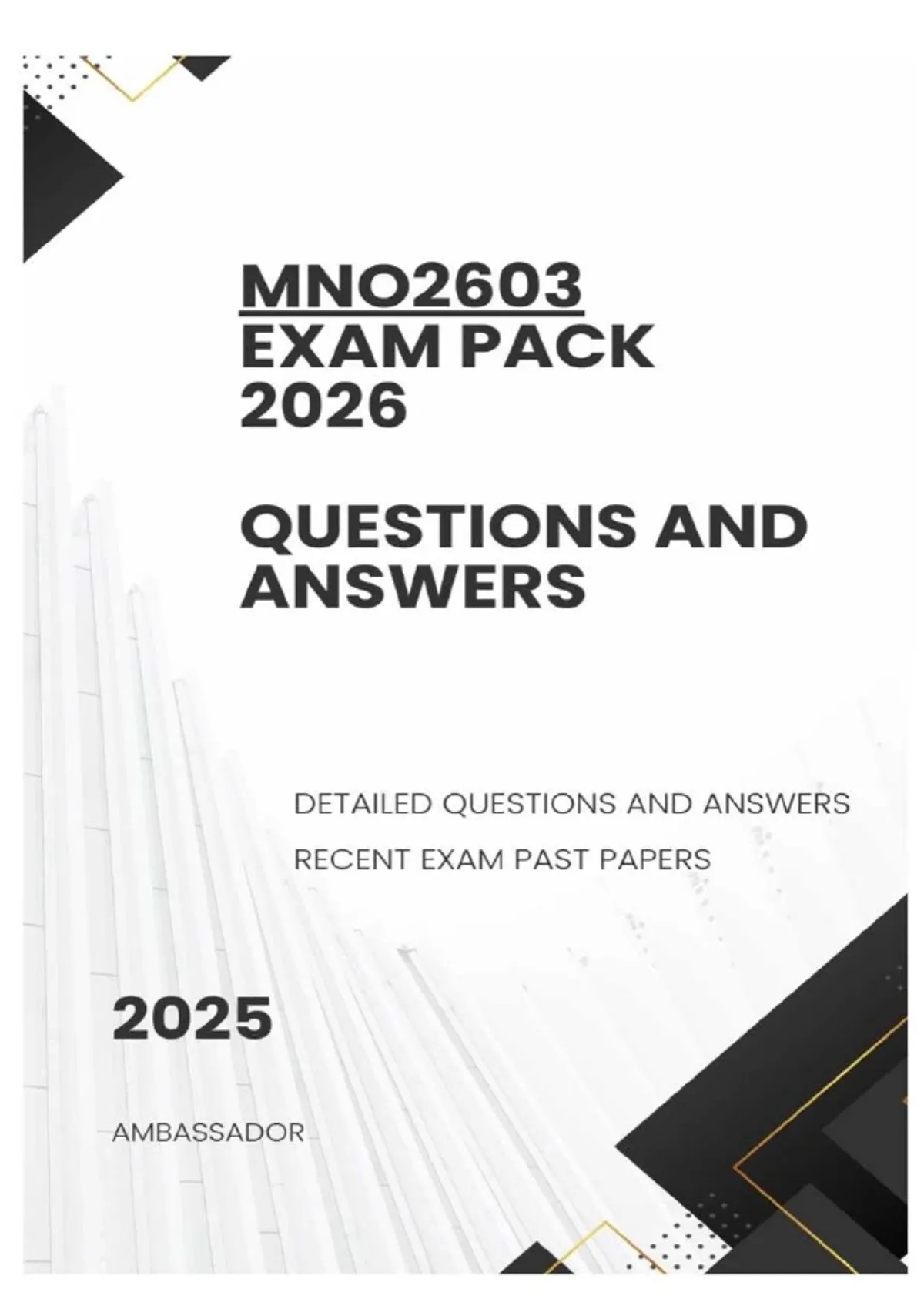 MNO2603 EXAM PACK 2026 - DETAILED QUESTIONS AND ANSWERS - MNO2603 EXAM ...