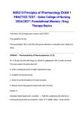 NUR210 Principles of Pharmacology EXAM 1 PRACTICE TEST - Galen College of Nursing 2026&sol;2027 &vert; Foundational Mastery &vert; Drug Therapy Basics